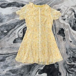 Loft Floral Short Sleeve Midi Dress Women Sizing US Size 2